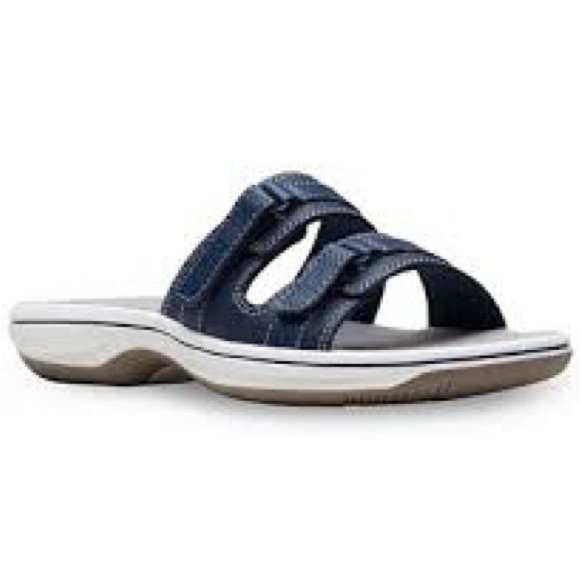 Cloudsteppers by Clarks Navy Slide Sandals - Picture 1 of 6